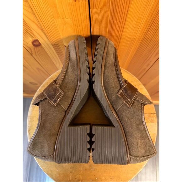 FLY London Olive Suede Loafers with Leather Trim Shoe Size EU 40 US 9-9.5 - Picture 6 of 8